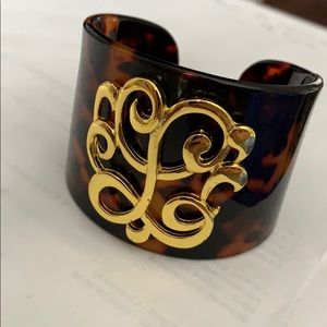 Initial tortoise shell cuff
